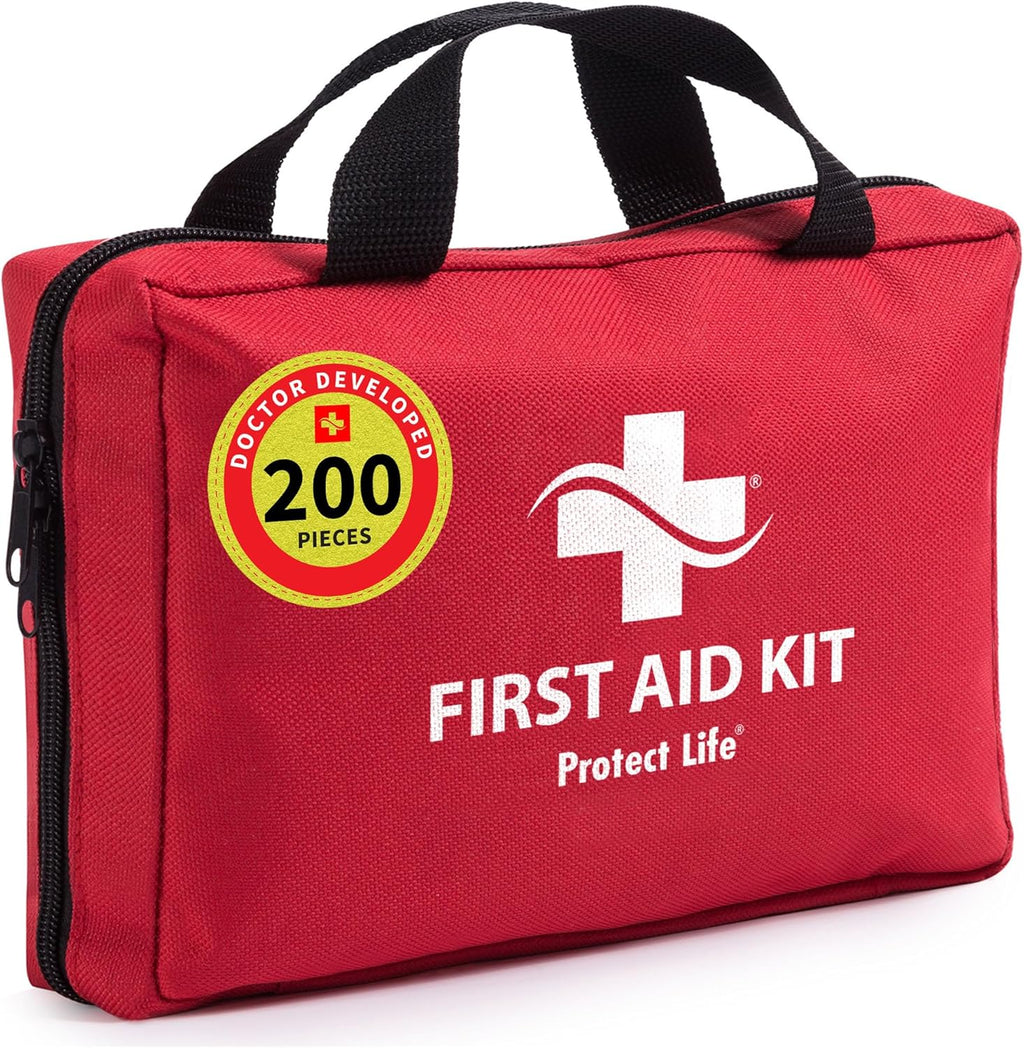 First Aid Kit for Home/Business, HSA/FSA Eligible Emergency Kit | Mini Travel First Aid Kit | Camping First Aid Kit Hiking | Small First Aid Kit for Car | Survival Medical Kit - 100Pcs