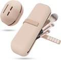 Silicone Makeup Brush Holder Travel Case - No Smell Nylon Strap Closure | Water-Resistant Brush Organizer for Travel Makeup Brushes Storage-Khaki