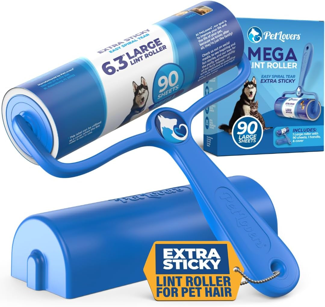 Mini Lint Roller Travel Size 50 Sheets – Compact Pet Hair Remover for Dog and Cat Fur. Lightweight Design Ideal for Clothes Furniture and Car. Perfect for Quick and Easy on the Go Cleaning