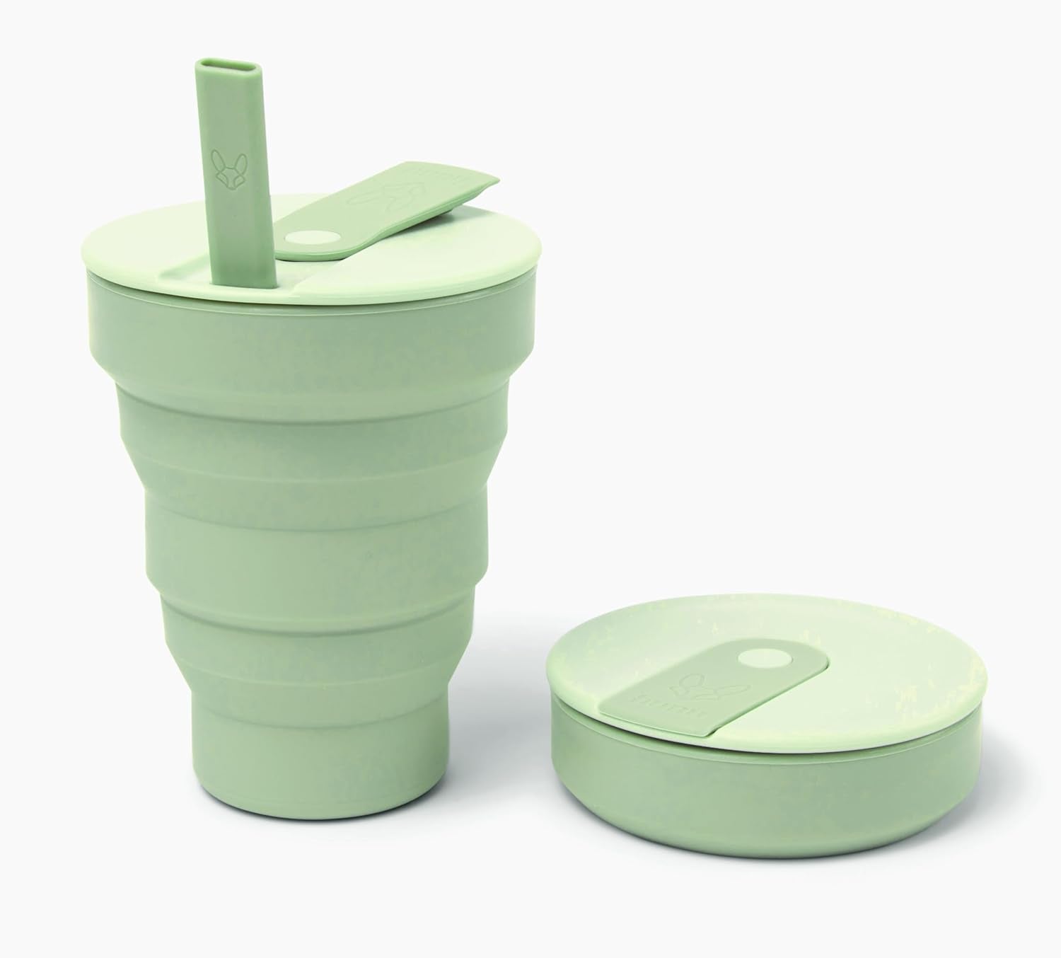 Collapsible Coffee Cup with Lid - Reusable & Microwave Safe Silicone Collapsible Cup, Foldable Cup, Portable Coffee Travel Mug/Camping Cup (12OZ, Warm Grey)*Straw Sold Separately*