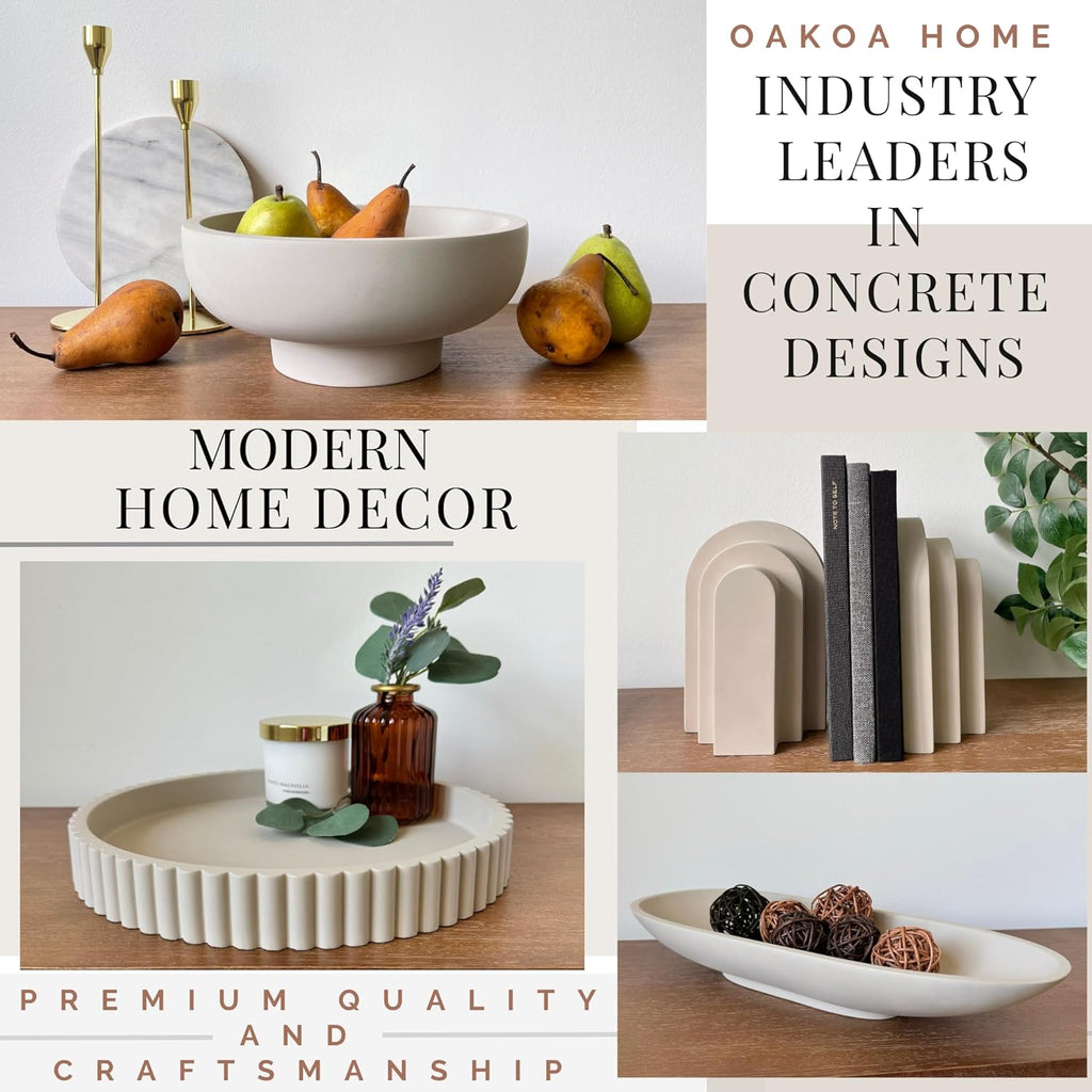 round Decorative Tray for Coffee Table Tray Decor - Concrete round Tray Home Decor Tray - Coffee Table Decor - Table Trays Decorative - Centerpiece Tray