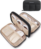 Electronics Organizer Travel Case, Cord Organizer for Travel, Travel Essentials for Women, Cable Organizer Pouch, Tech Organizer as Travel Accessories for Charger, Phone, Beige