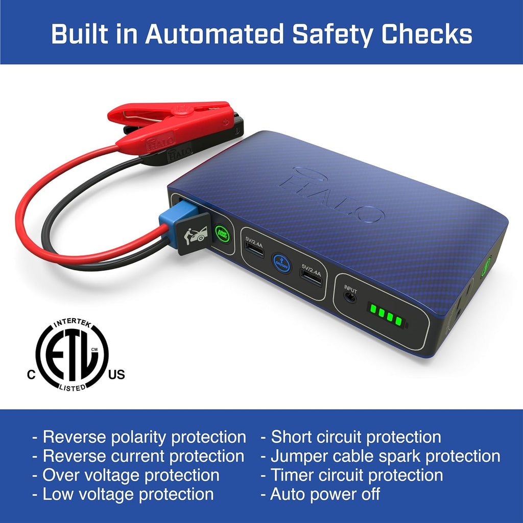 Bolt 58830 ACDC Portable Car Battery Jump Starter | 58.8Wh USB Power Bank with AC Outlet, Emergency Floodlight & Charger, Jumps Cars Suvs & Trucks, Powers Phones & Laptops, TSA Approved — Gray