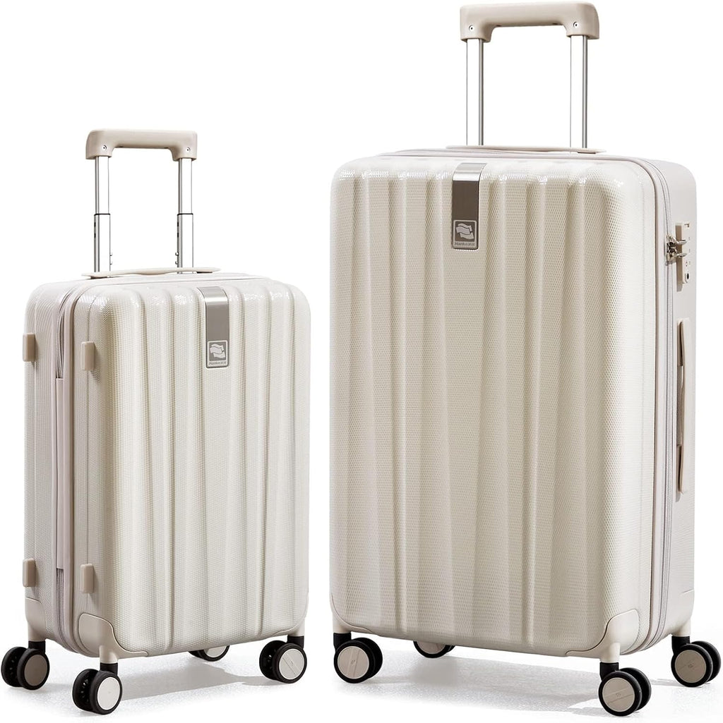 20 Inch Expandable Carry on Luggage 22X14X9 Airline Approved Lightweight PC Hard Shell Suitcases with Wheels Tsa Luggage Rolling Suitcase Travel Luggage Bag for Weekender(Cuba Sand Pink)