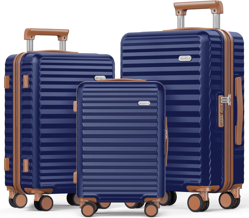 Luggage Sets 3 Piece Hardside Expandable Suitcase with Double Spinner Wheels Tsa Lock Green (20In/24In/28In)