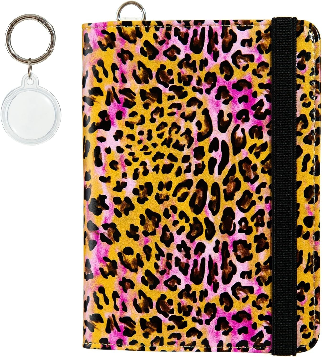 Airtag Passport Holder,Cute Travel Wallet RFID Blocking Anti-Lost Travel Essentials Family Passport Protector Case Credit Card Slots for Women(Eiffel Tower(With Airtag Holder))