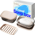 Travel Soap Case, Leakproof Soap Container with Lid, Portable Bar Soap Holder for Traveling, Soap Dish for Bathroom, Shower, Gym, School, Camping, Vacation, Outdoor-Transparent-Black