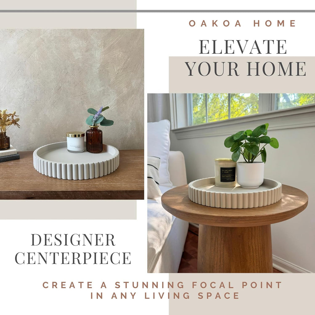 round Decorative Tray for Coffee Table Tray Decor - Concrete round Tray Home Decor Tray - Coffee Table Decor - Table Trays Decorative - Centerpiece Tray