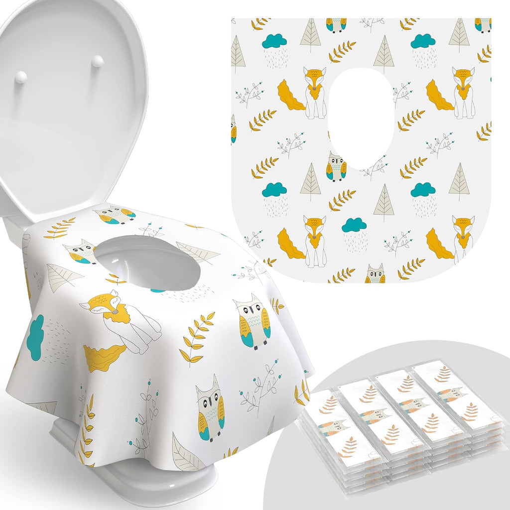 Toilet Seat Covers Disposable - 20 Pack - Waterproof, Ideal for Kids and Adults – Extra Large, Individually Wrapped for Travel, Toddlers Potty Training in Public Restrooms (Waves, 20)