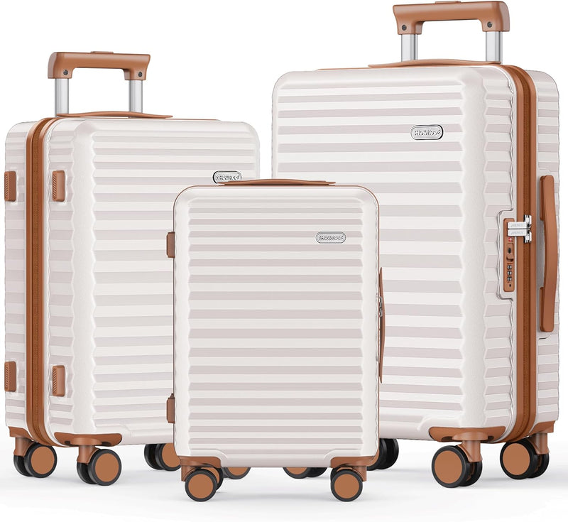 Luggage Sets 3 Piece Hardside Expandable Suitcase with Double Spinner Wheels Tsa Lock Green (20In/24In/28In)