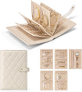 Mothers Day Gifts,Travel Jewelry Organizer Case,Jewelry Storage Book Ring Binder with Clear Zipper Velvet Jewelry Pouches Bags for Rings,Necklace,Earrings-Cream White