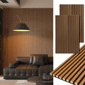 2-Pack 108" X 12" Acoustic Wood Panels for Wall, Soundproof Wood Slat Panel for Wall and Ceiling, 3D Fluted Sound Absorbing Paneling for Interior Wall Decor, Living Room, Bedroom - Blackwood