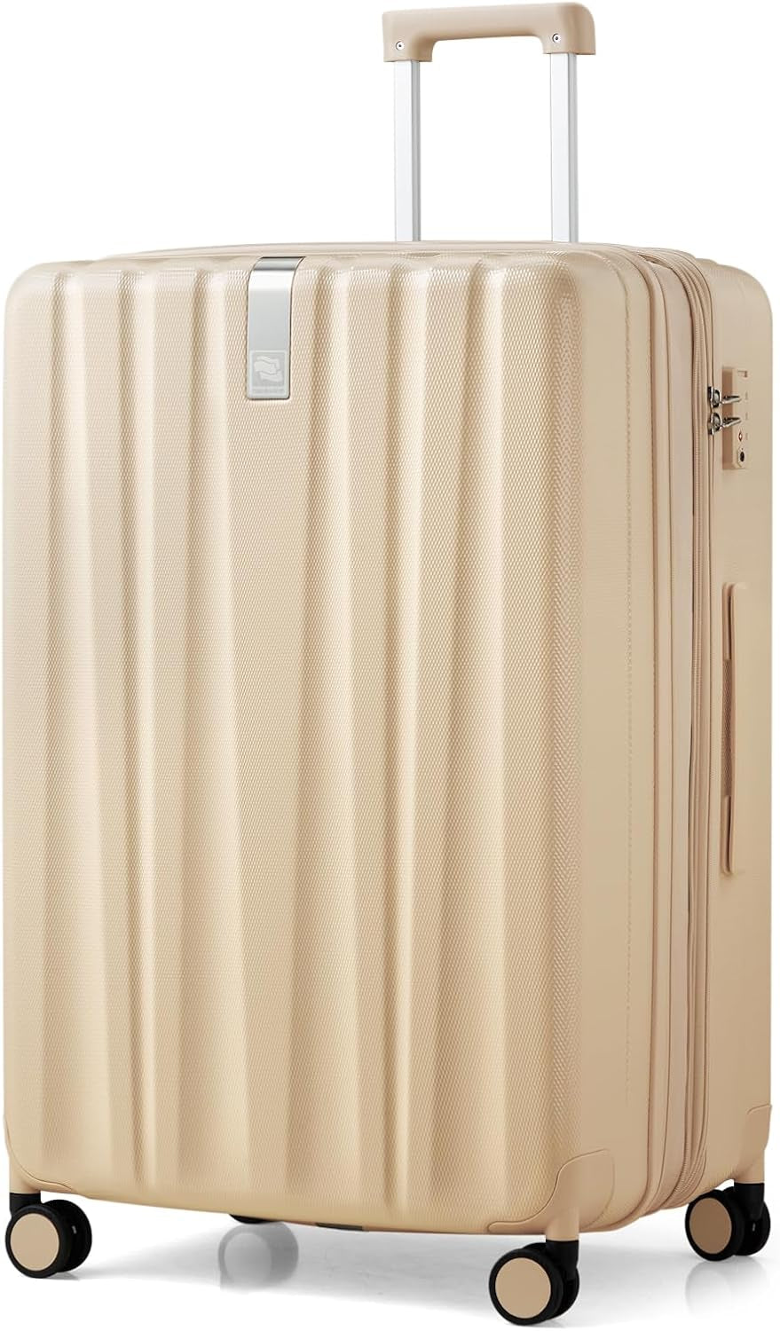 20 Inch Expandable Carry on Luggage 22X14X9 Airline Approved Lightweight PC Hard Shell Suitcases with Wheels Tsa Luggage Rolling Suitcase Travel Luggage Bag for Weekender(Cuba Sand Pink)