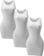 3 Pack Summer Dresses for Women 2026 Ribbed Crewneck Tank Top Dress Sleeveless Sundress Basic Bodycon Mini Dress