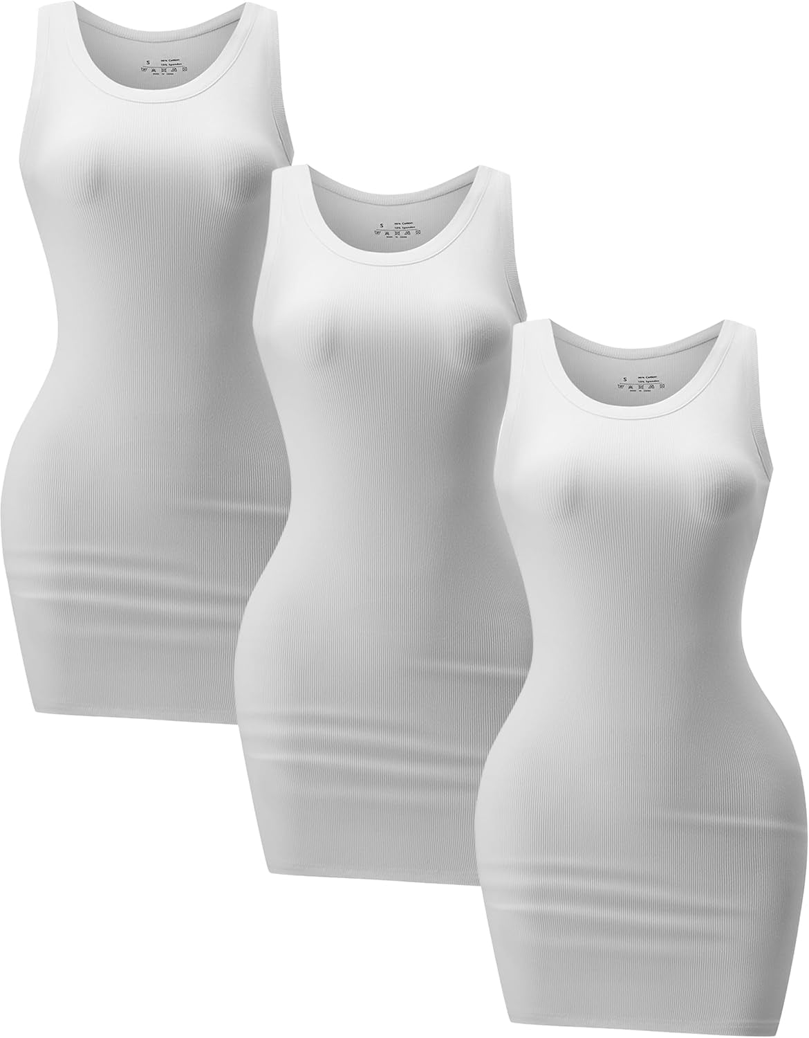 3 Pack Summer Dresses for Women 2026 Ribbed Crewneck Tank Top Dress Sleeveless Sundress Basic Bodycon Mini Dress
